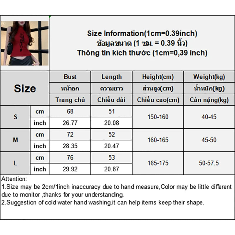 Women Summer Retro Print Turtleneck Tank Top Hotsweet Sleeveless Slim Camisole Red Color